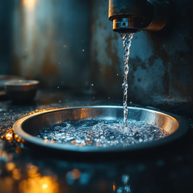 a metal drain pan under a water heater catching water