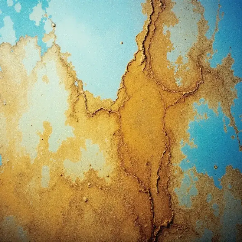water-stained and bubbling drywall on a wall from a burst pipe