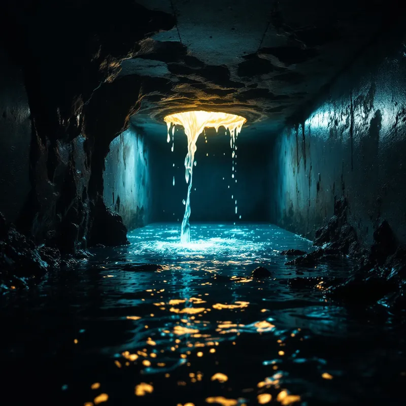 a sagging bulging ceiling holding trapped water