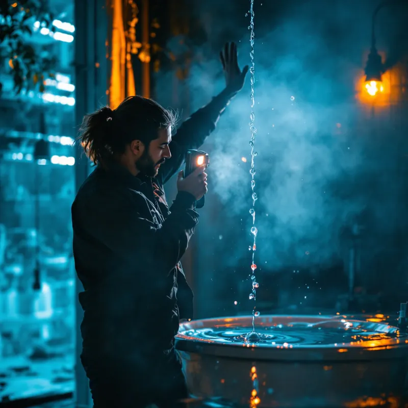 an insurance adjuster photographing water damage