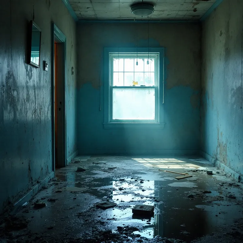 a dry restored room after water damage repair