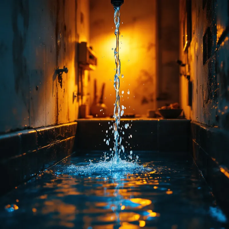 a submersible pump draining flood water from a room