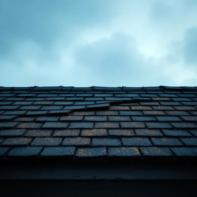 cracked curled and missing asphalt shingles on a roof