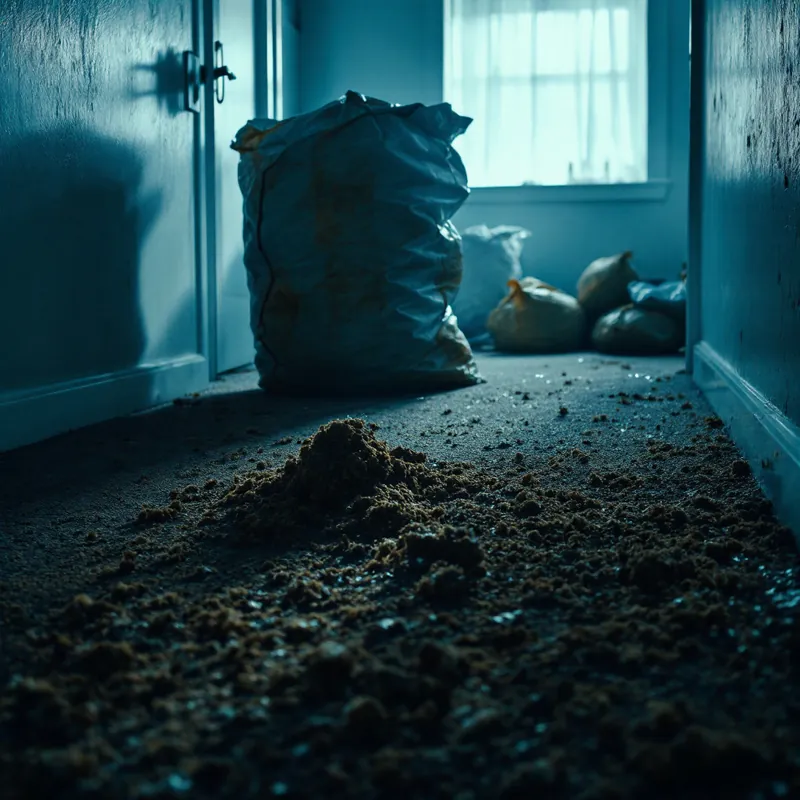 removing contaminated carpet from a floor into disposal bags