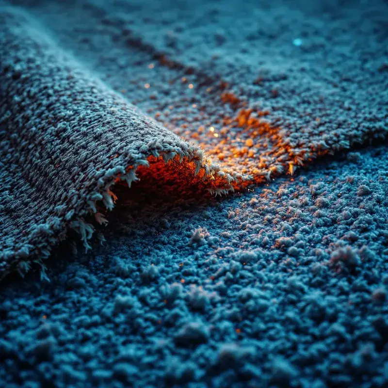 delaminated carpet backing separating from the fibers